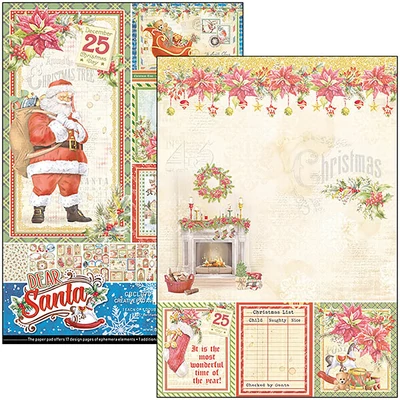 Sada scrapbookových papierov Ciao Bella, A4, 9 listov - Dear Santa Creative Pad