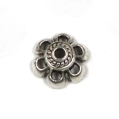 Charm kovová ozdoba, 7 ks - Perleťovéový uzáver 6 hrotov, 10 mm