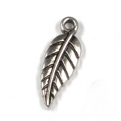 Charm kovová ozdoba, 4 ks - list