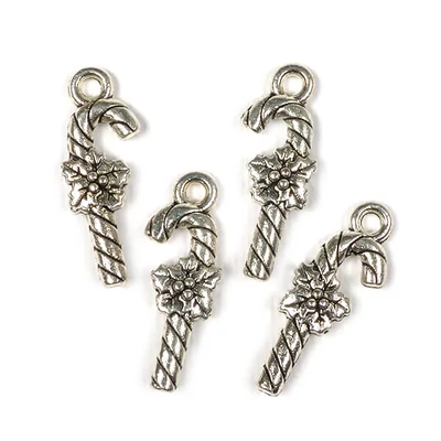 Charm kovová ozdoba, 4 ks - lízanka, 3D