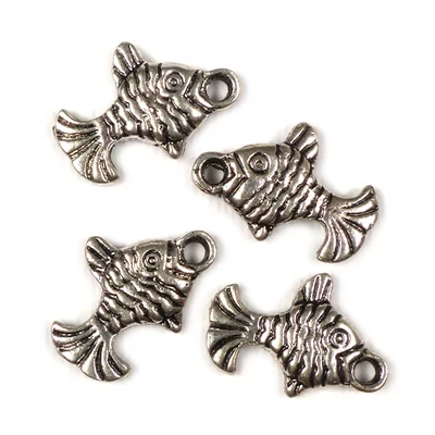 Charm kovová ozdoba, 4 ks - kapor, 3D
