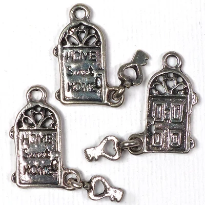 Charm kovová ozdoba, 3 ks - sladký domov, 3D