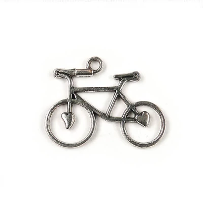 Charm kovová ozdoba, 3 ks - bicykel