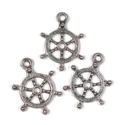 Charm kovová ozdoba, 3 ks - volant, 3D