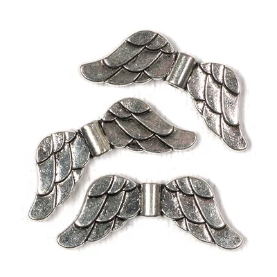 Charm kovová ozdoba, 3 ks - anjelské krídla, 3D