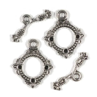Charm kovová ozdoba, 2 páry - T klip, ozdobná