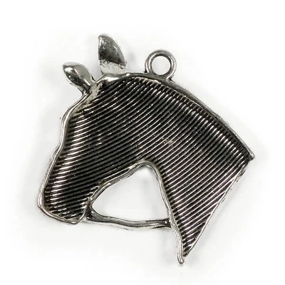 Charm kovová ozdoba, 1 ks - hlava koňa