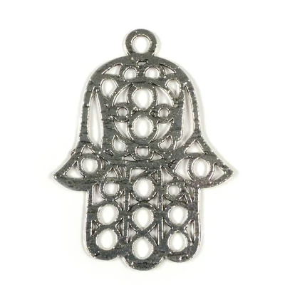 Charm kovová ozdoba, 1 ks - Hand of Fatima