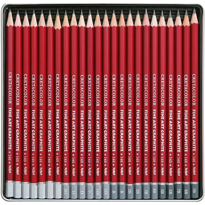 Sada grafitových ceruziek Cretacolor Fine Art Graphite - 24 ks, v kovovej krabičke