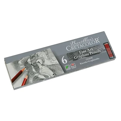 Sada grafitových ceruziek Cretacolor Fine Art Graphite - 6 ks, v kovovej krabičke