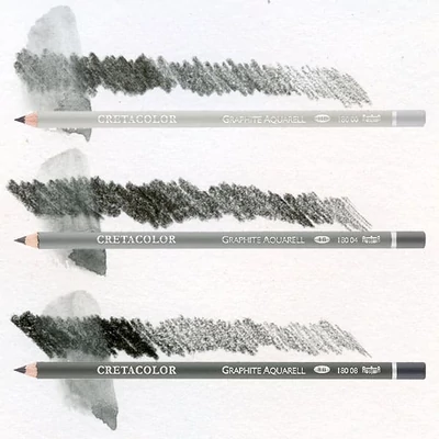 Sada grafitových ceruziek zmývateľných vodou Cretacolor Graphite Aquarell, 3 ks
