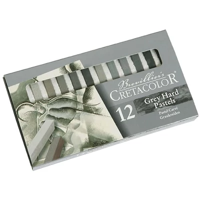 Sada pasteliek (pitt kried) Cretacolor - 12 ks, odtiene šedej
