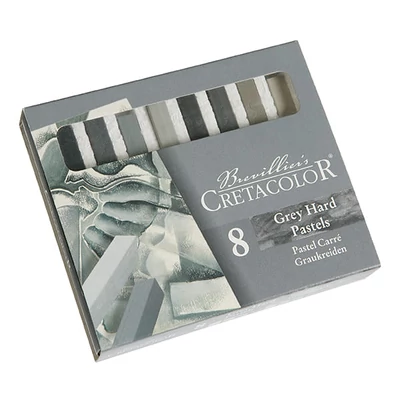 Sada pasteliek (pitt kried) Cretacolor - 8 ks, odtiene sivej