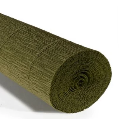 Krepový papier na kvety, 180 g, 50x250 cm - 17A8 tmavo olivovozelený