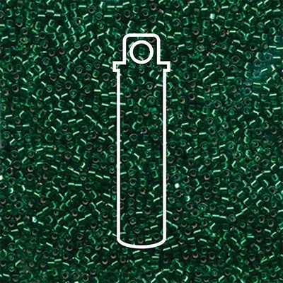 Miyuki Delica japonské sklenené korálky 11/0 - Silver Lined Emerald Dyed