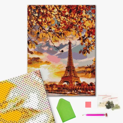 Diamantové mozaikové puzzle, na napnutom plátne, 40x50 cm - Jesenný Paríž