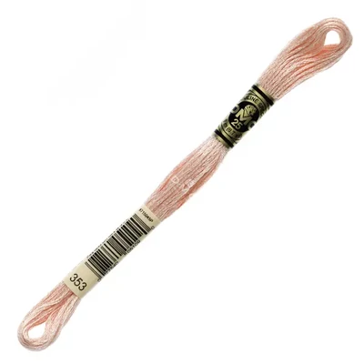 Vyšívacia niť, DMC Mouliné (rozdelená, 6 vlákien), 8 m - 007-353, Peach