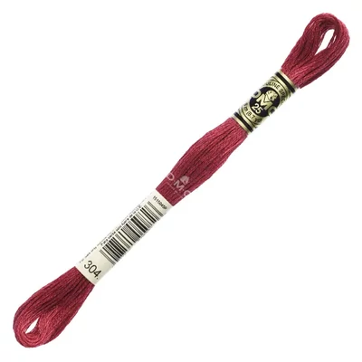 Vyšívacia niť, DMC Mouliné (rozdelená, 6 vlákien), 8 m - 013-304, Red - MED