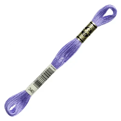 Vyšívacia niť, DMC Mouliné (rozdelená, 6 vlákien), 8 m - 110-340, Blue Violet - MED