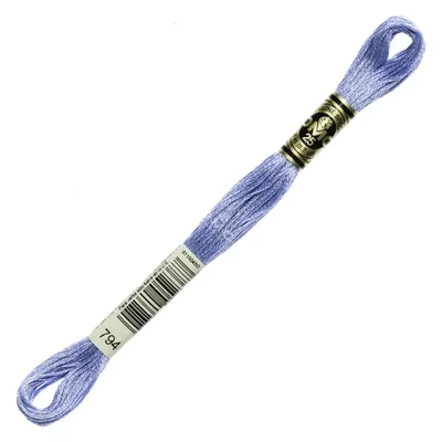 Vyšívacia niť, DMC Mouliné (rozdelená, 6 vlákien), 8 m - 118-794, Cornflower Blue - LT