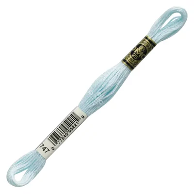 Vyšívacia niť, DMC Mouliné (rozdelená, 6 vlákien), 8 m - 175-747, Sky Blue - VY LT