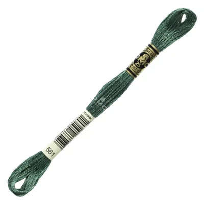 Vyšívacia niť, DMC Mouliné (rozdelená, 6 vlákien), 8 m - 213-561, Jade - VY DK