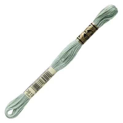 Vyšívacia niť, DMC Mouliné (rozdelená, 6 vlákien), 8 m - 214-3813, Blue Green - LT