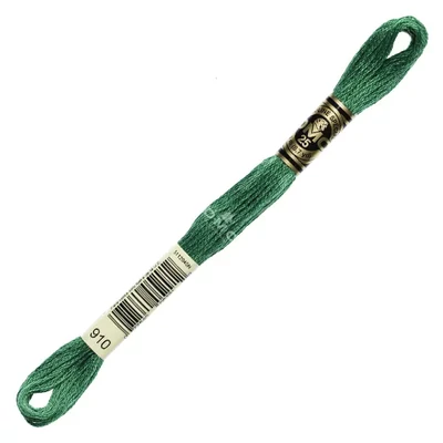 Vyšívacia niť, DMC Mouliné (rozdelená, 6 vlákien), 8 m - 225-910, Emerald Green - DK