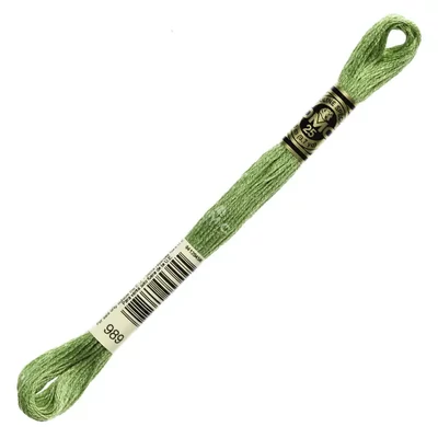 Vyšívacia niť, DMC Mouliné (rozdelená, 6 vlákien), 8 m - 235-989, Forest Green