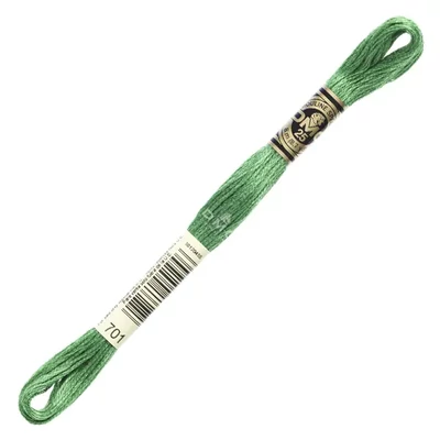 Vyšívacia niť, DMC Mouliné (rozdelená, 6 vlákien), 8 m - 251-701, Green - LT