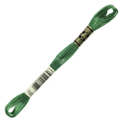 Vyšívacia niť, DMC Mouliné (rozdelená, 6 vlákien), 8 m - 252-700, Green - BRIGHT
