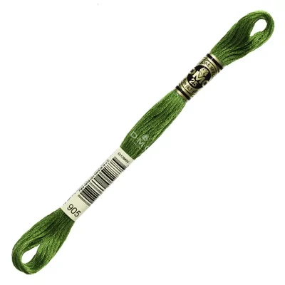 Vyšívacia niť, DMC Mouliné (rozdelená, 6 vlákien), 8 m - 256-905, Parrot Green - DK