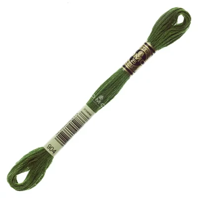 Vyšívacia niť, DMC Mouliné (rozdelená, 6 vlákien), 8 m - 257-904, Parrot Green - VY DK