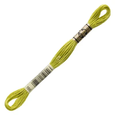 Vyšívacia niť, DMC Mouliné (rozdelená, 6 vlákien), 8 m - 274-166, Lime Green