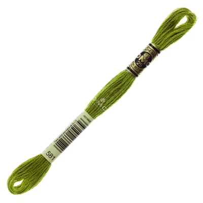 Vyšívacia niť, DMC Mouliné (rozdelená, 6 vlákien), 8 m - 275-581, Moss Green