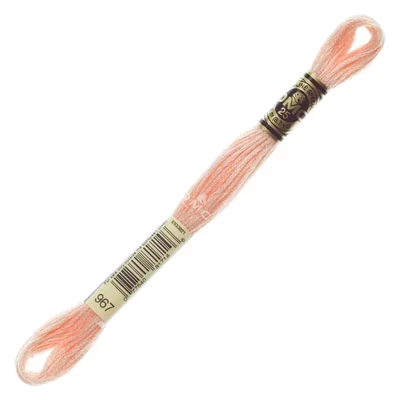 Vyšívacia niť, DMC Mouliné (rozdelená, 6 vlákien), 8 m - 357-967, Peach - LT