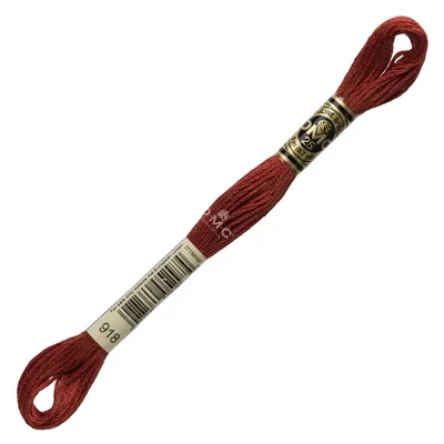 Vyšívacia niť, DMC Mouliné (rozdelená, 6 vlákien), 8 m - 373-918, Red Copper - DK