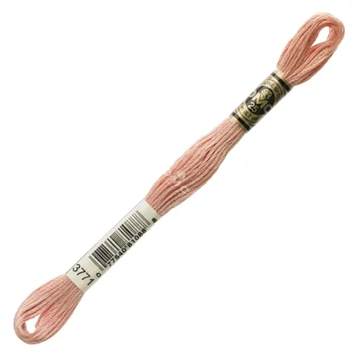 Vyšívacia niť, DMC Mouliné (rozdelená, 6 vlákien), 8 m - 390-3771, Peach - DK
