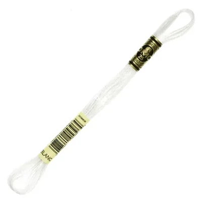 Vyšívacia niť, DMC Mouliné (rozdelená, 6 vlákien), 8 m - 467-BLANC, White