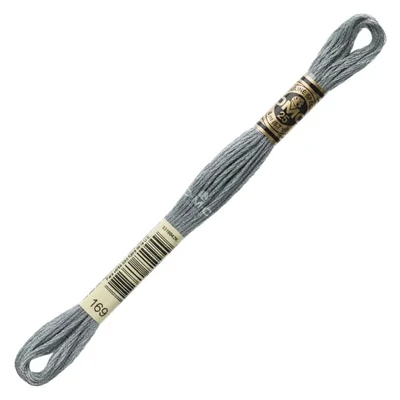 Vyšívacia niť, DMC Mouliné (rozdelená, 6 vlákien), 8 m - 478-169, Pewter Gray