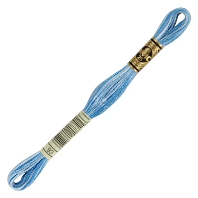Vyšívacia niť, DMC Mouliné (rozdelená, 6 vlákien), 8 m - 488-93, Variegated - Blue Haze