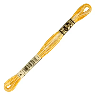 Vyšívacia niť, DMC Mouliné (rozdelená, 6 vlákien), 8 m - 494-90, Variegated - Yellow