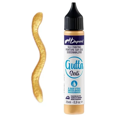 Naparovacia metálna kontúra na hodváb H Dupont Serti, gutta, 25 ml - 052 bledozlatá, or pale