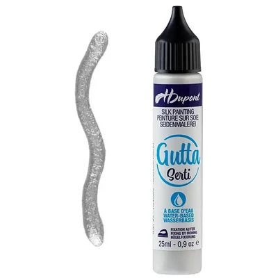 Naparovacia metálna kontúra na hodváb H Dupont Serti, gutta, 25 ml – 80 striebro, argent