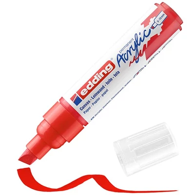 Akrylový popisovač edding 5000 (marker), zrezaný hrot, B (5-10 mm) - 902, traffic red