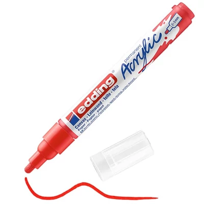 Akrylový popisovač edding 5100 (marker), M (2-3 mm) - 902, traffic red