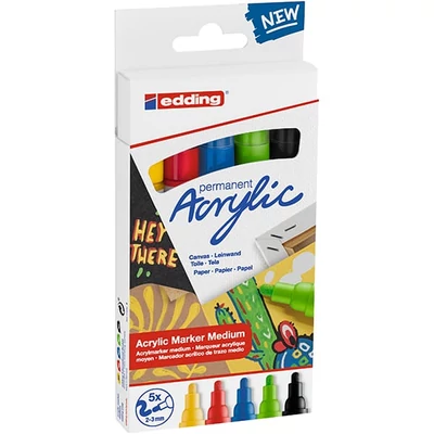 Akrylový popisovač edding 5100 (marker) sada, M (2-3 mm) - 5 ks, základná