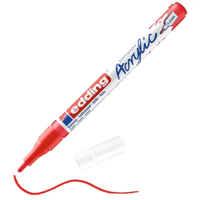 Akrylový popisovač edding 5300, F (1-2 mm) - 902, traffic red