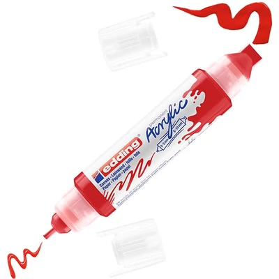 Obojstranný akrylový popisovač edding 5400 3D Double liner - 902, traffic red