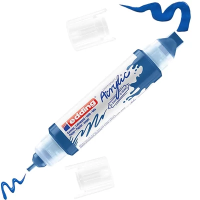 Obojstranný akrylový popisovač edding 5400 3D Double liner - 903, gentian blue